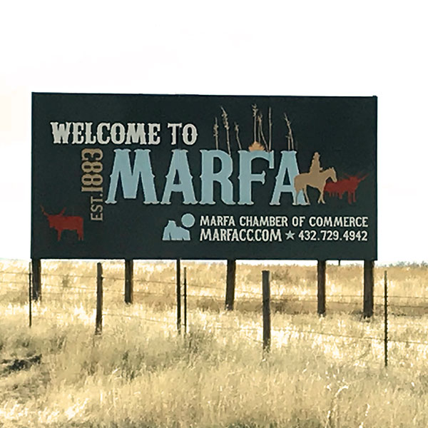 Marfa, Texas Welcome Sign
